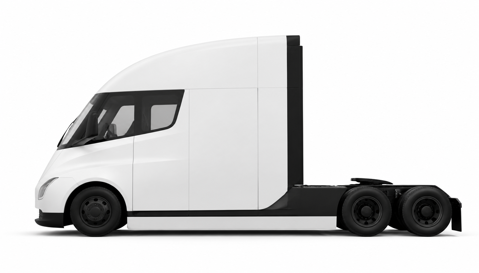 Blank semi tractor ready to be wrapped